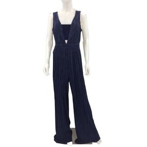 Gianni Bini Sleeveless Velvet Wide Jumpsuit